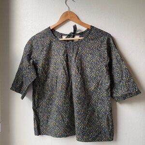 Modaspia Pintuck Blouse, floral cotton, size S